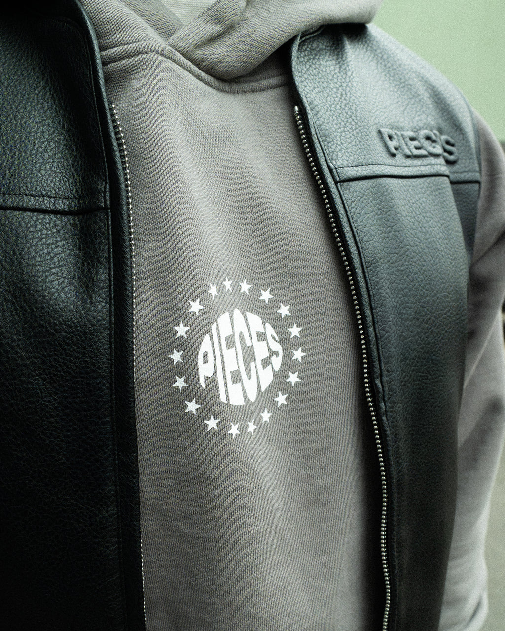 Leather graphic vest