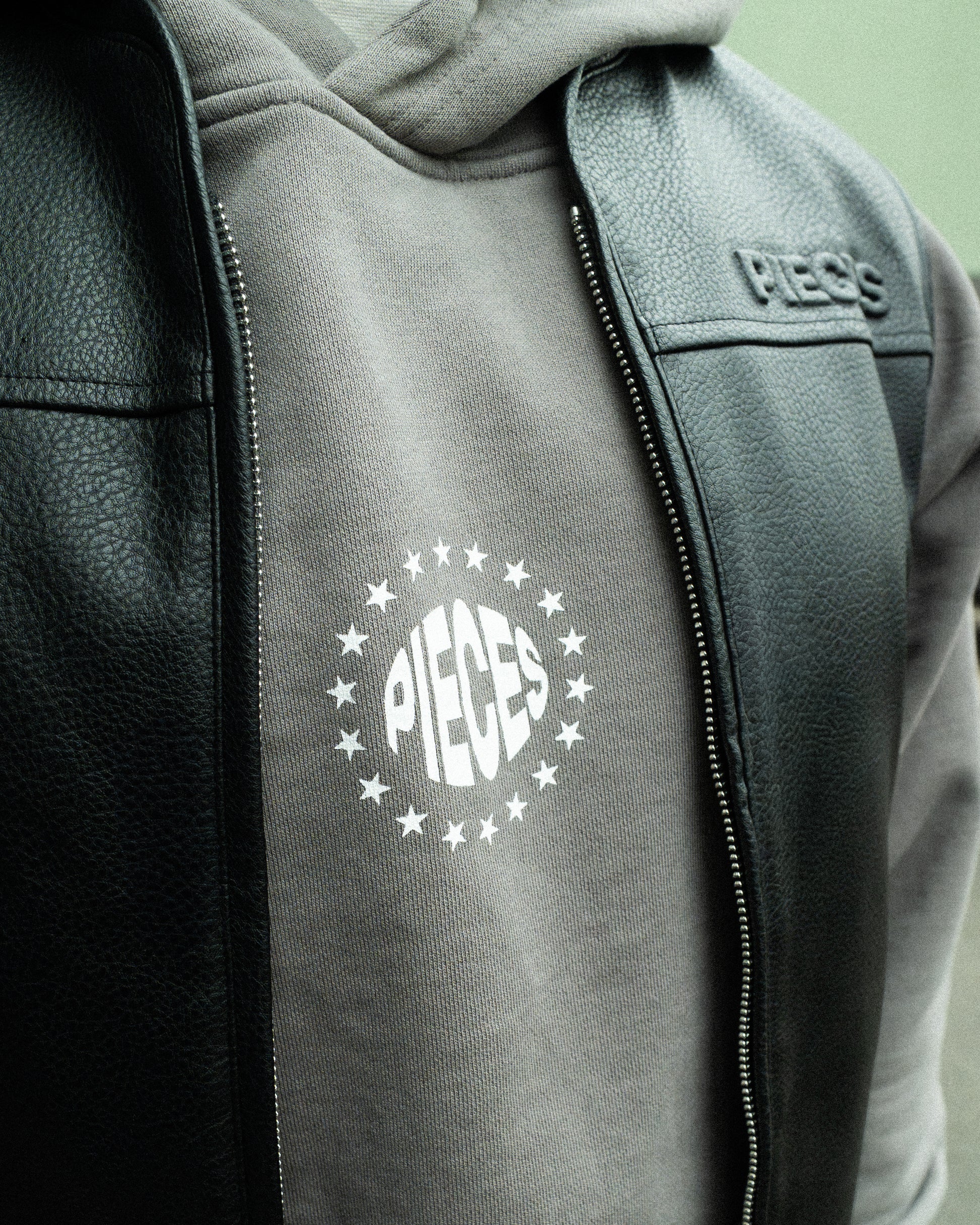 Leather graphic vest