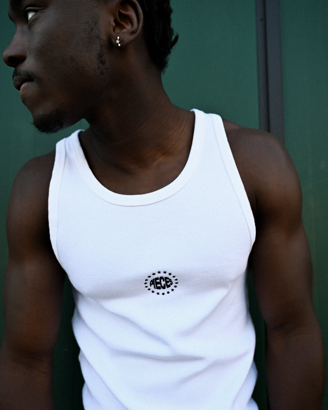 Embroidered Staple ribbed vest